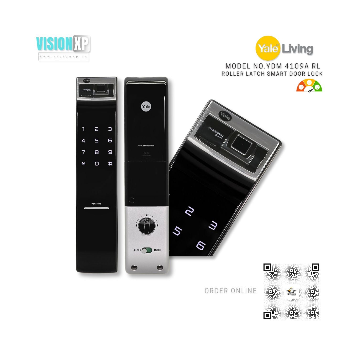 Yale YDM 4109A RL Digital Finger Print Door Lock Yale YDM 4109A RL Digital Finger Print Door Lock